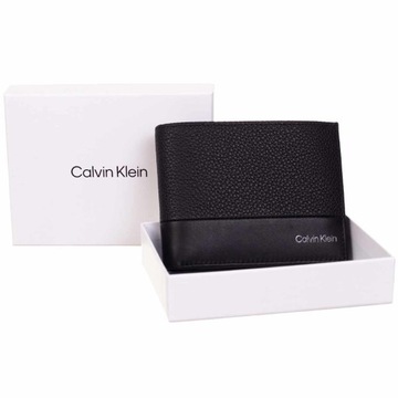 CALVIN KLEIN BEZPIECZNY PORTFEL MĘSKI SUBTLE MIX BIFOLD 5CC W/COIN BLACK