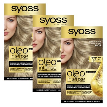 3X FARBA DO WŁOSÓW BEŻOWY BLOND BEZ AMONIAKU SYOSS