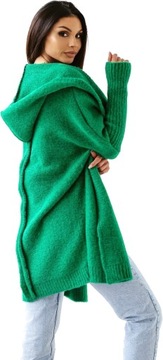 ZIELONY kardigan z kapturem ME GUSTA