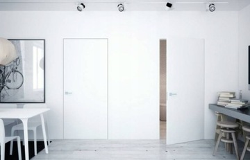 Drzwi UKRYTE + Ościeżnica BIAŁE Prawe 90 Zewnątrz