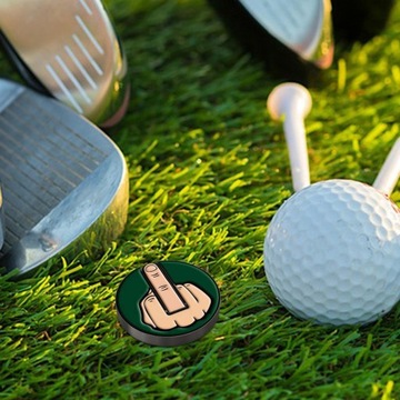 Zabawny motyw środkowego palca Golf i początkujący jasne kolory Znak piłki