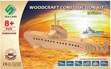 3D ДЕРЕВЯННАЯ ПАЗЛ ПРОСТРАНСТВЕННАЯ ПОДВОДНАЯ ЛОДКА