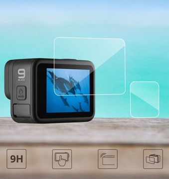 Закаленное стекло 9H для экранов, объектив для GoPro 12, 11, 10, 9 комплектов