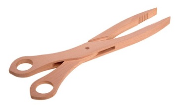 NOŻYCE szczypce chwytak DREWNIANY do grilla 28 cm