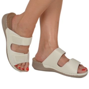 ТАПОЧКИ НА ТЕЛЕЖКЕ ЖЕНСКИЕ ИЗ ПЕНЫ, ОРТОПЕДИЧЕСКОЙ КОЖИ, НА ЛИПУЧКЕ