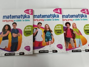 MATEMATYKA 4-6 Karty Pracy x3. Nauka w domu i szkole GREG zadania ćwiczenia