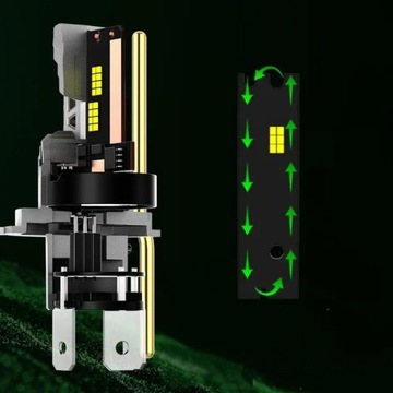 H4 СВЕТОДИОДНАЯ ЛАМПА CANBUS 1 ДО 1 МОЩНЫЙ БЕЛЫЙ СВЕТ 6500K 10000LM 1 ШТ.