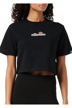 Koszulka ELLESSE damska crop t-shirt czarny krótki luźny EU 40
