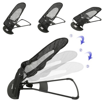 LEŻACZEK SIATKA BUJAK REGULOWANE WYTRZYMUJE 18 KG CZARNY 75X40X51,5CM