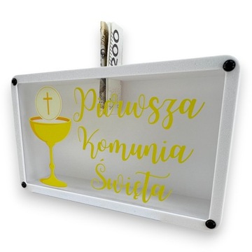 Копилка с графикой ИМЕННО контейнер, подарок Дизайн для Первого Причастия