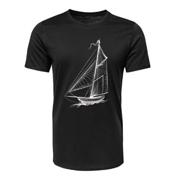 Sail Boat Męski T-shirt Czarny M