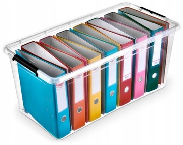 POJEMNIK PLASTIKOWY Z POKRYWKĄ KÓŁKAMI DO DOMU MOXOM SIMPLESTORE 75 L