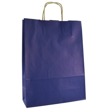 torby papierowe granatowe Torebki z papieru 24x10x32 cm pakiet 25szt