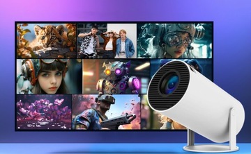 MINI PROJEKTOR HY300 4K ANDROID 11 WIFI6 BT5.0 H713 PROJEKTOR KINO DOMOWE