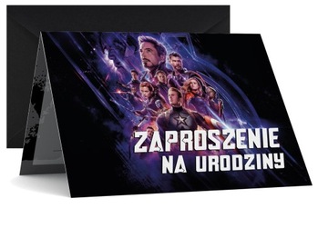 ZAPROSZENIE URODZINOWE Avengers ZAPROSZENIA +KOPER