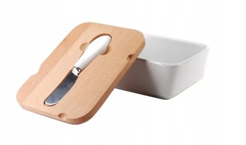 MASELNICZKA MASELNICA POJEMNIK NA MASŁO + NÓŻ