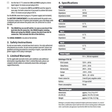 DR600 Digital Reverb Podłogowy efekt gitarowy Behringer + KABEL