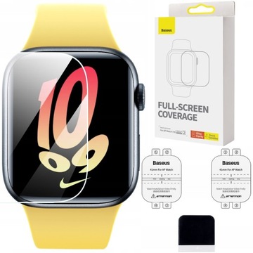 BASEUS MOCNA FOLIA OCHRONNA DO APPLE WATCH 7/8 41MM 2 SZTUKI ZESTAW