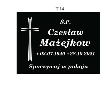 TABLICA NAGROBKOWA NA GRÓB TABLICA 30x40 GRANIT z napisem