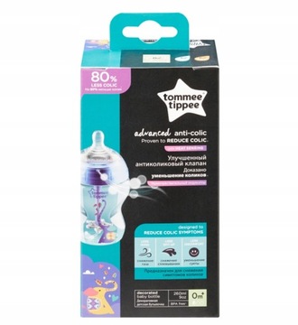 TOMMEE TIPPEE BUTELKA ANTYKOLKOWA 260 ml CZUJNIK