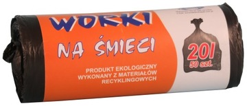 Worki na śmieci uniwersalne 20l a50 szt.