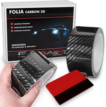 FOLIA TAŚMA DO DECHROMINGU OCHRONNA NA PROGI CARBON 5d 5cmx3M