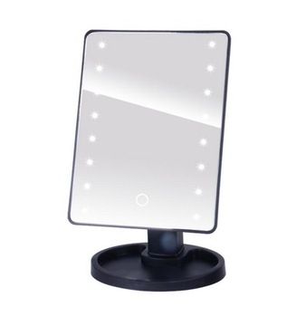 КОСМЕТИЧЕСКОЕ ЗЕРКАЛО ДЛЯ МАКИЯЖА СО СВЕТОДИОДНОЙ ПОДСВЕТКОЙ, ПОВОРОТНОЕ, 27x17x16см