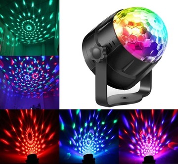 ДИСКОШАР ДИСКОТЕЧНЫЙ ПРОЕКТОР RGB LED ПОЛЕТ