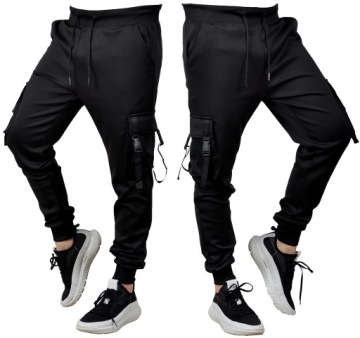 K1117 r XXL MĘSKIE BOJÓWKI DRESOWE JOGGERY GŁADKIE