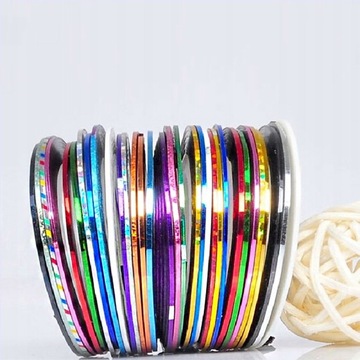 Tasiemka Taśma Nitka Ozdobna Do Paznokci Złota