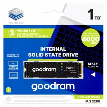 SSD-накопитель GOODRAM (M.2 2280″/1 ТБ/PCI Express/5000 МБ/с/3200 МБ/с)