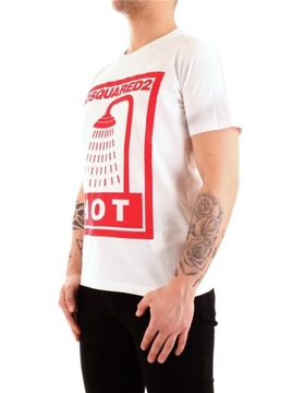 DSQUARED2 luksusowy włoski t-shirt koszulka WHITE