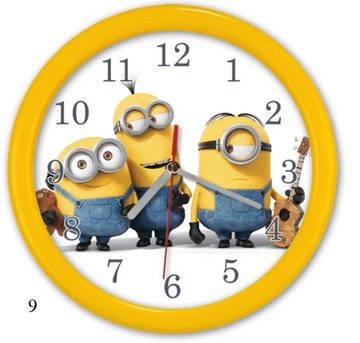 ZEGAR ŚCIENNY MINIONKI na prezent dla dziecka PL