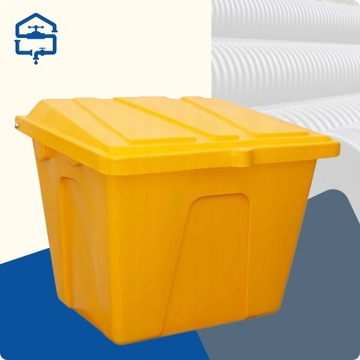 POJEMNIK NA PIASEK SÓL DROGOWĄ SORBENT NAWOZY SKRZYNIA NA PIACH 200L ŻÓŁTY