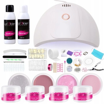 Набор строительных гелей с лампой 4х Гель-лак 5г