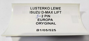 ZRCÁTKO LEVÉ ISUZU D-MAX FACELIFT 3+2 5 PIN EVROPA