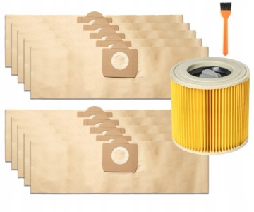 10x Papírový sáček do vysavače Karcher WD3, WD3.200 MV 3 Se 4001 Se 4002