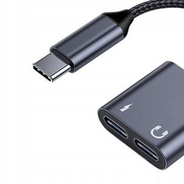 Adapter audio USB typu C 2 w 1, podwójny typ C