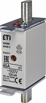 Wkładka bezpiecznikowa topikowa KOMBI NH000 40A gG/gL 500V WT-00C 004181210