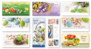 Пасхальные открытки без пожеланий, набор 9 штук LZWBTM