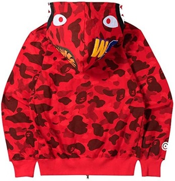 СВИТШОТ BAPE SHARK KANGARO, ФИОЛЕТОВЫЙ КАМУФЛЯЖНЫЙ КЕНГУРУ