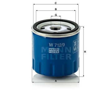Mann-Filter W 712/9 Фильтр масляный Peugeot 205 Citroen 2CV