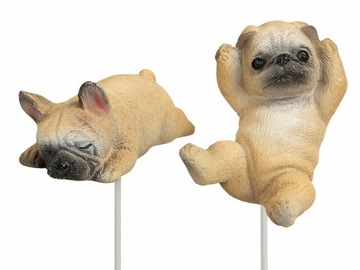 2 szt. OZDOBA dekoracja do doniczek BULLDOGI