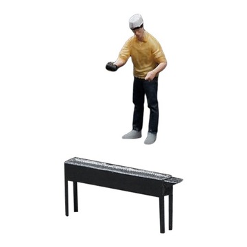 2x Mini 1/64 Szef kuchni z grillem i kolejką