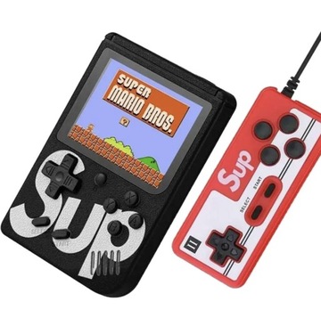 Konsola Retro Mini 400 Gier, przenośna + PAD - Czarna