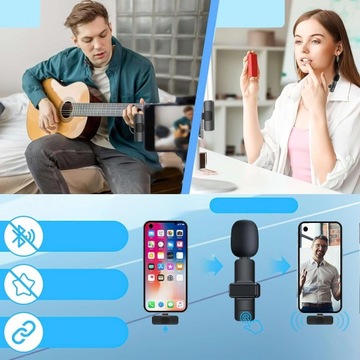 2 беспроводных петличных микрофона USB-C типа C для Android iOS для планшетов