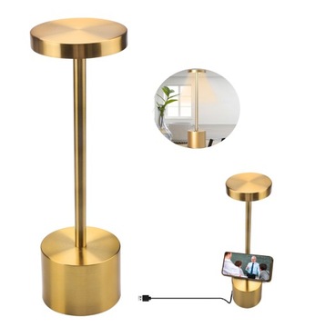 BEZPRZEWODOWA ŚCIEMNIALNA LAMPA STOŁOWA,ZŁOTY, LED