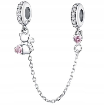 Charms Łańcuszek Zabezpieczenie S925 koralik 925