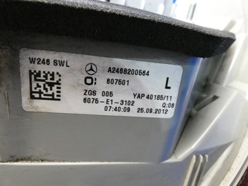 MERCEDES B TŘÍDA W246 SVĚTLO LEVÝ ZADNÍ STAV JAKO NA FOTO