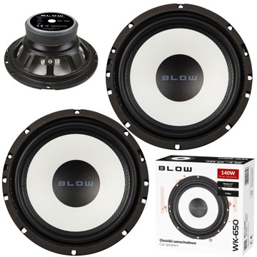 2x MOCNY GŁOŚNIK SAMOCHODOWY BASOWY WOOFER BLOW 140W 165mm 16,5cm 6,5''